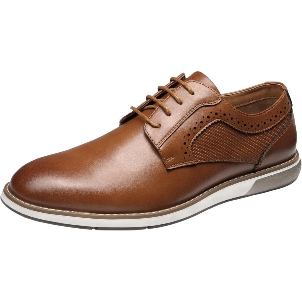 Bruno Marc Men's Brown Oxford Formal Business Dress Plain Lace UpToe Sneakers